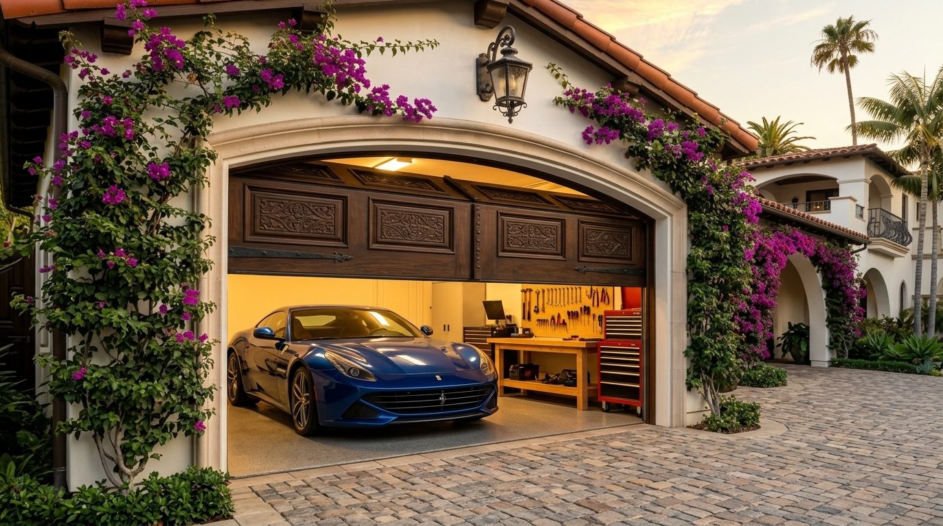 Powell Local Garage Door Garage Door Gliding Open Revealing Warm Illuminated Interior